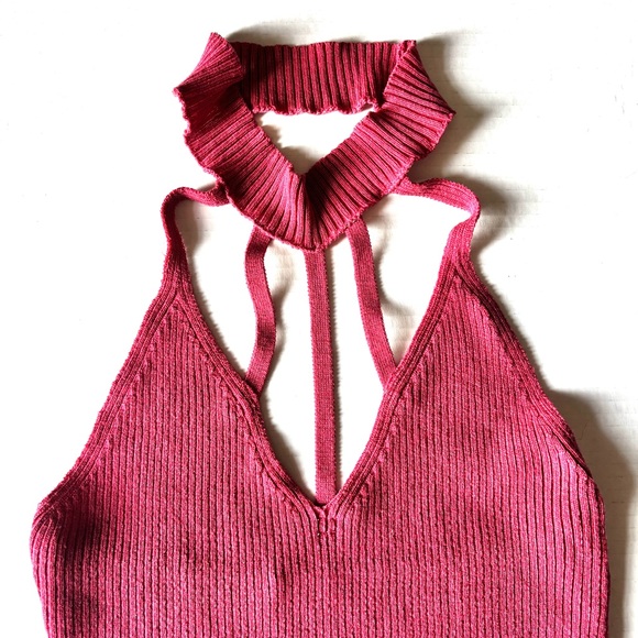 Debut Pink Ribbed Tank Top - Picture 2 of 8